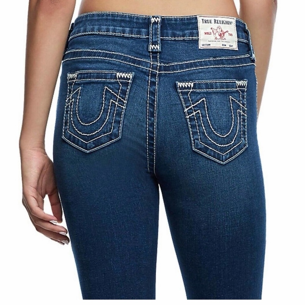 True Religion Halle Super T Skinny Fit Stretch Jeans in Genuine Indigo .Size 26